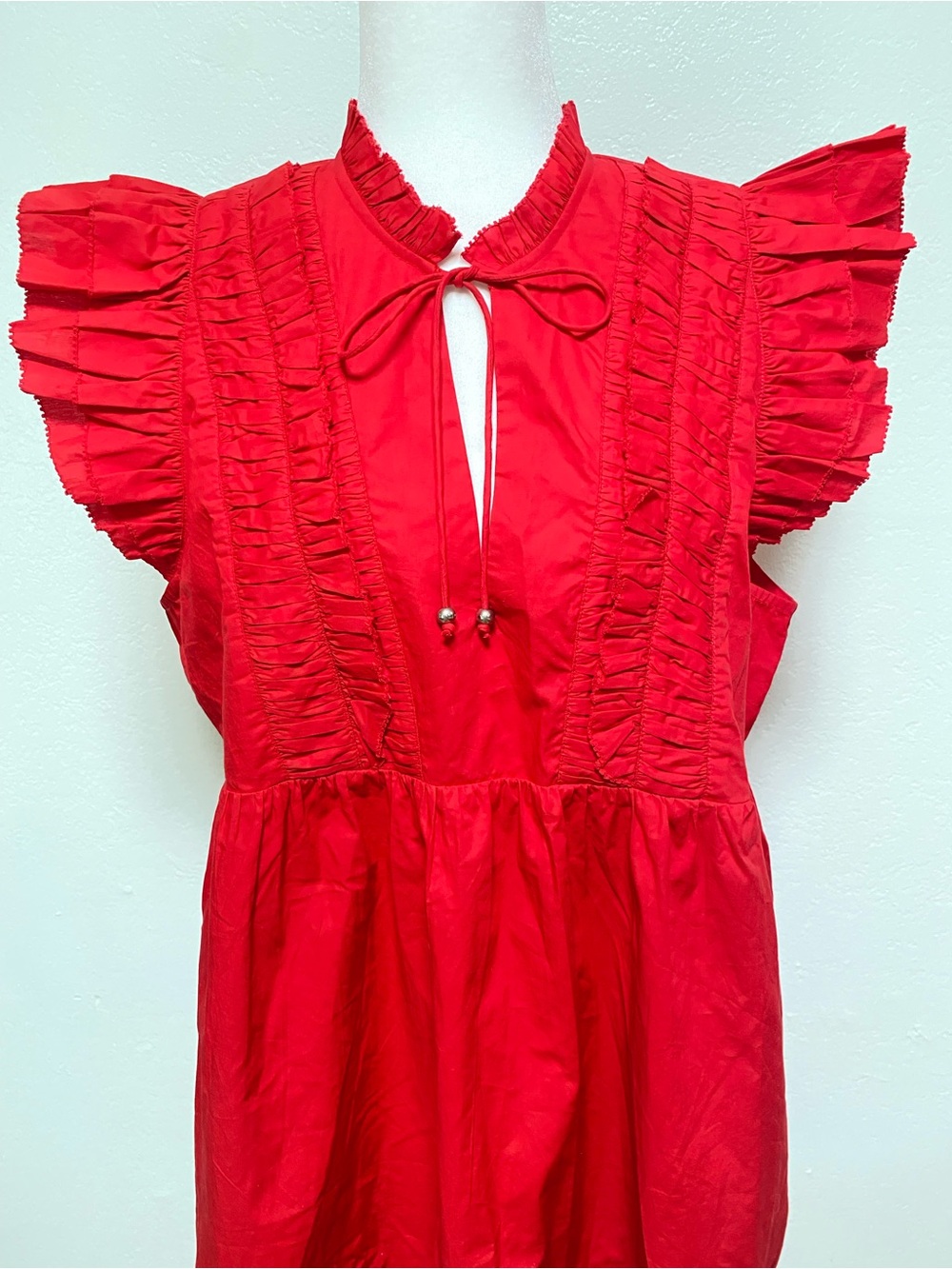 Caroline Constas Red Ruffle Dress - Picture 3 of 9